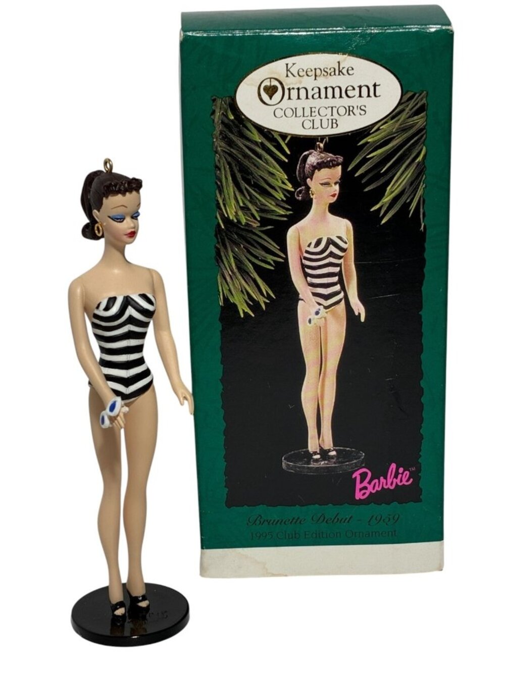 Barbie Hallmark Keepsake Ornament Brunette Debut 1959 #QXC5397 Mattel 1995 VTG